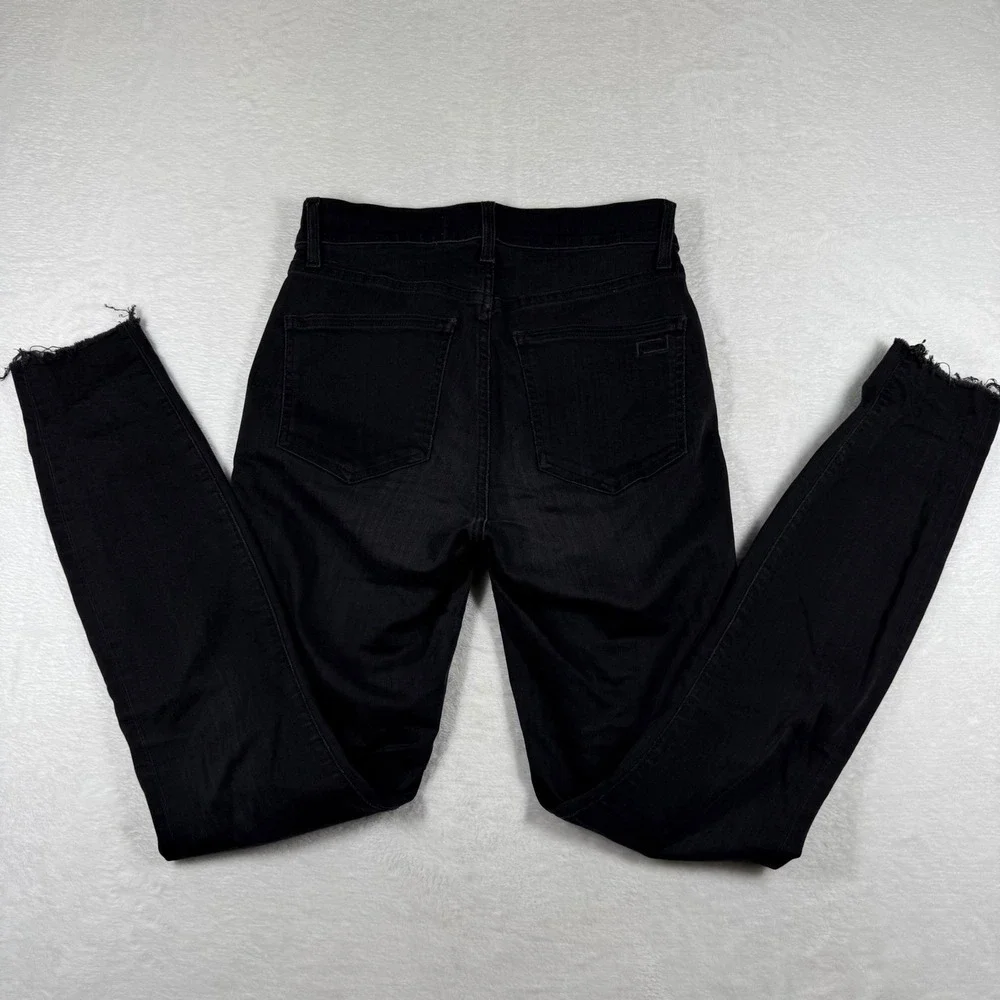 AYR Women Black High Rise Skinny Jeans‎ Raw Hem Made in USA W26 L30 Solid Wash